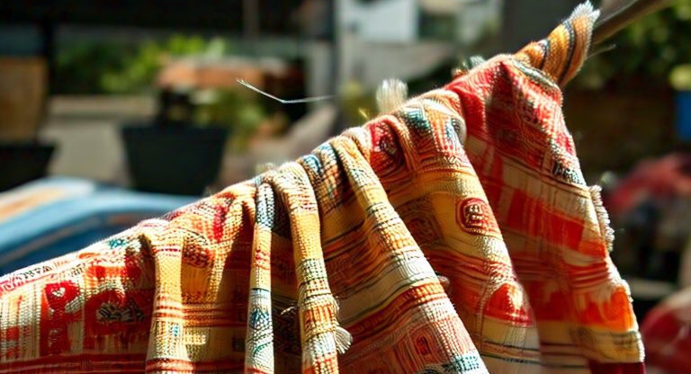 Drying clothes in the sun